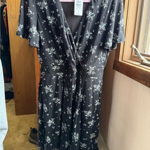 Torrid Blue and White Floral Midi Dress